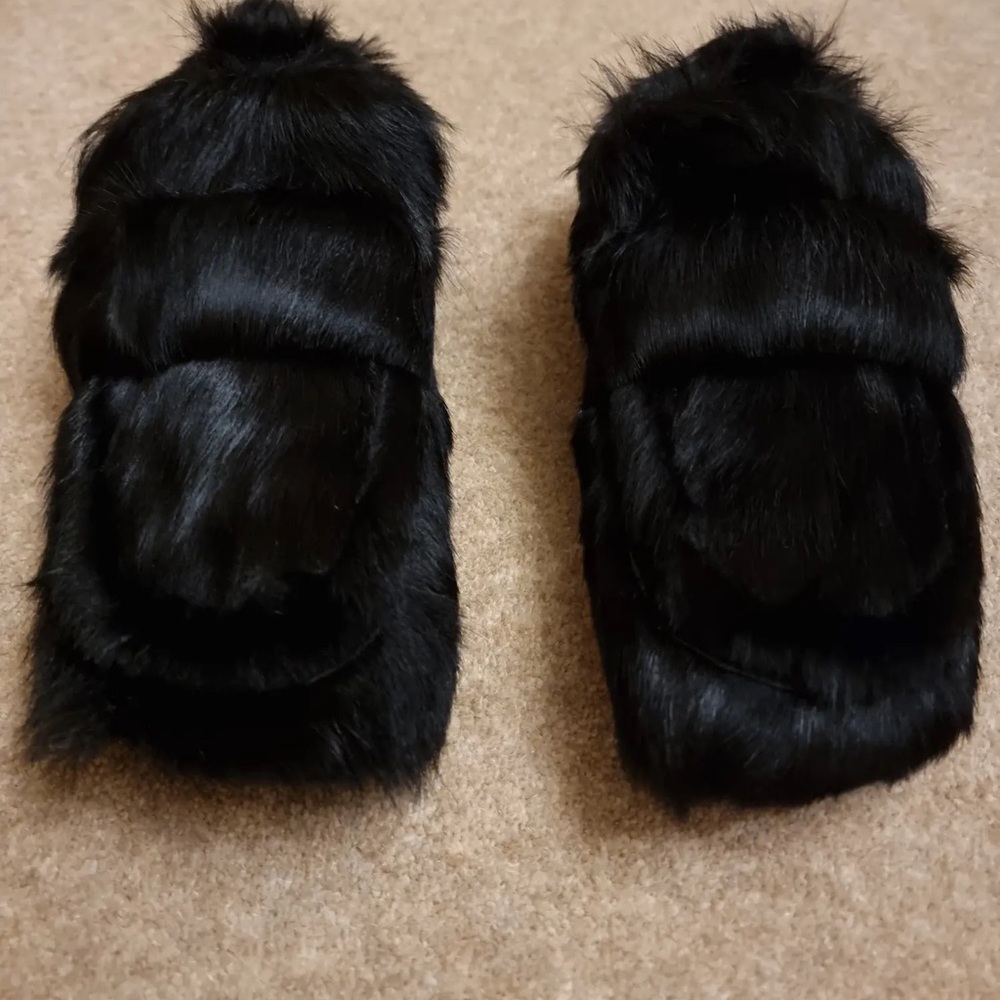 Dries Van Noten Black Fur Loafers